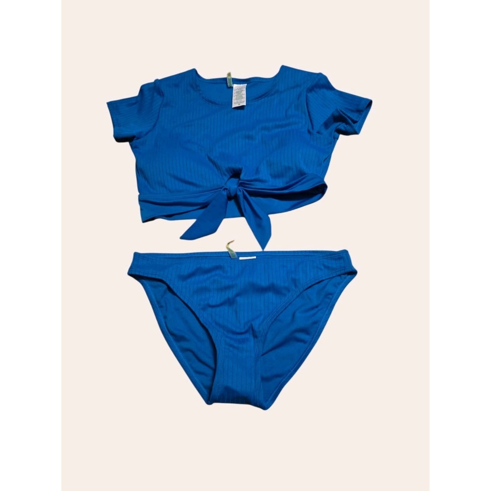 Sandflower Bathing Suit High Womens Size M 8/10 Blue Beach Summer